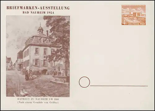 Berlin PP 1/9 Exposition des timbres Bad Nauheim 1954, inutilisé