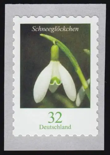 3662 Blume Schneeglöckchen 32 Cent, selbstklebend, ** postfrisch