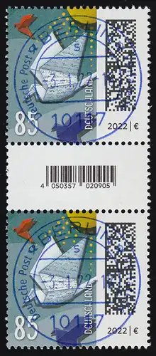3645 Pigeon-lettre 85 centimes de 200, couple avec n °, CF, sans n°, ET-O VS Berlin