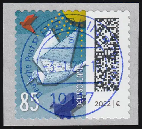 3652 Pigeon-lettre 85 cent (s) sk avec numéro GERADER, ET-O de la VS Berlin 3.1.22
