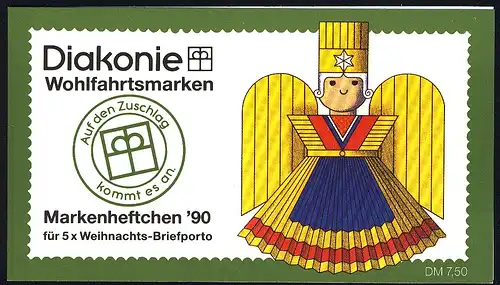 Diakonie/Weihnachten 1990 100 Pf. Rauschgoldengel, 5x1487, postfrisch