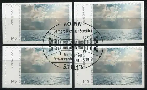 3021 Seestück, SELBSTKLEBEND auf NEUTRALER Folie, Set mit allen 4 Eck-EV-O Bonn