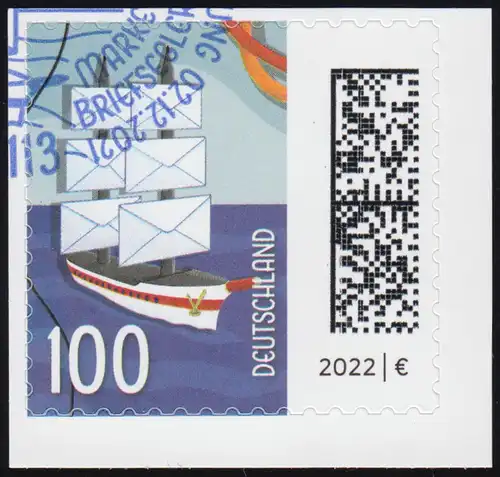 3653 Briefsegler 100 Cent, selbstklebend auf neutraler Folie, EV-O Bonn