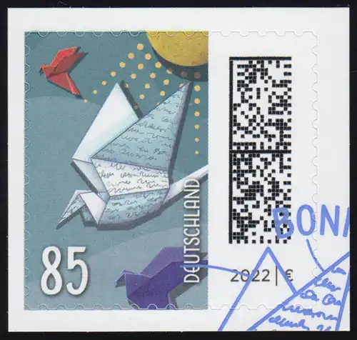 3652 Pigeon-papier 85 centimes, autocollant sur film neutre, EV-O Bonn