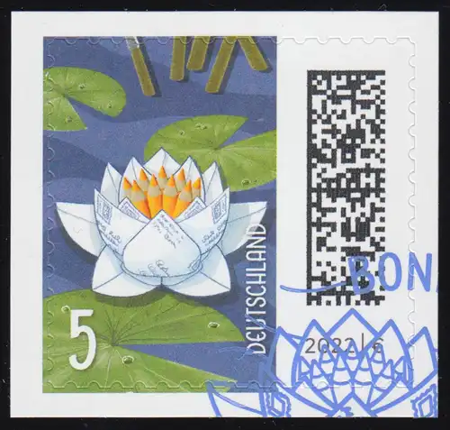 3651 Seebriefrose 5 Cent, selbstklebend auf neutraler Folie, EV-O Bonn