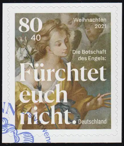 3642 Weihnachten 2021 - Verkündigungsengel, sk auf neutraler Folie, EV-O Bonn