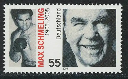 2489 Boxweltmeister Max Schmeling: 10 Einzelmarken, alle ** postfrisch