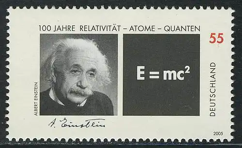 2475 Théorie de la relativité d'Einstein, set à 10 timbres, tous ** post-fraîchissement