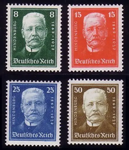 403-406 Hindenburg 1927 - 4ème phrase Valeurs **, frais de port