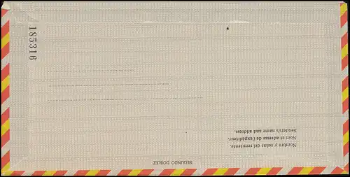 Espagne Lettre postale aérienne LF 99 cachet gratuit 10,00 Ptas. non utilisé