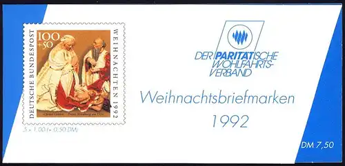 DPWV/Noël 1992 100 Pf, 5x1640, frais de port