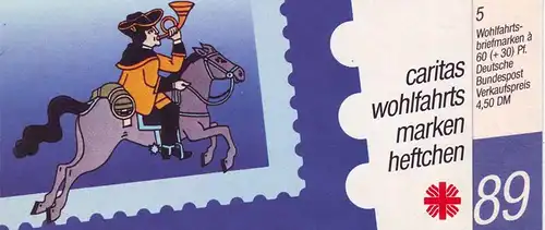 Caritas/Wofa 1989 Pokrieter 60 Pf, 5x1437, frais de port