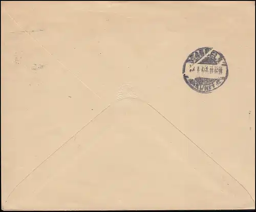 Österreich Umschlag 69 Kaiser Franz Joseph 10 Heller, MERAN 12.1.1903 n. KASSEL