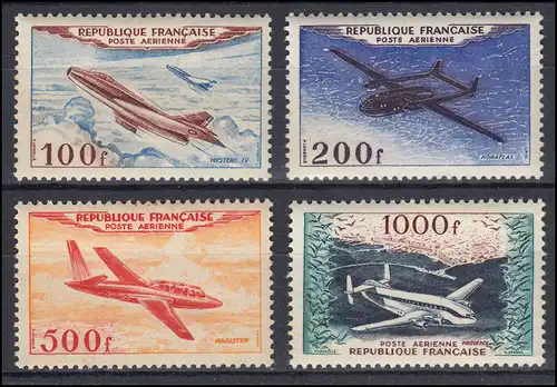 Frankreich 987-990 Flugzeuge 1954, 4 Werte komplett, sauberer Satz postfrisch **