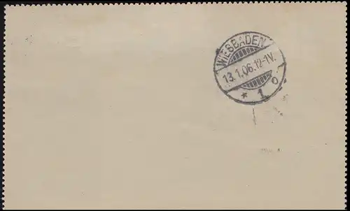 Autriche Carte K 42 EGER 2 - 12.1.1906 vers WIESBADEN 1 o 13.1.06