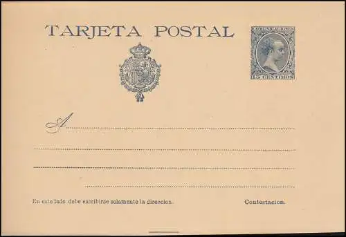 Espagne Carte postale P 31 Roi Alfons XIII. 15/15 Centimos, non utilisé