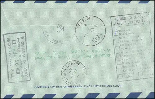 Autriche Aerogrammes LF 13I avion, sans publicité, R-FDC WIENNE-FLUGHAFE 7.8.67