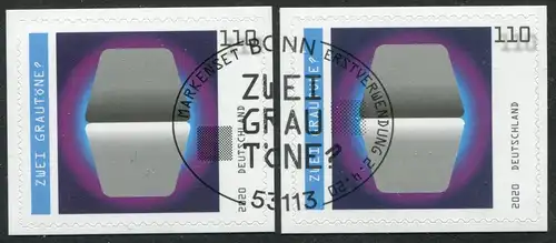 3540 Tonneries grises: ALIMENTS sur une feuille NOUVEAU, 2 timbres chacun avec la moitié EV-O Bonn