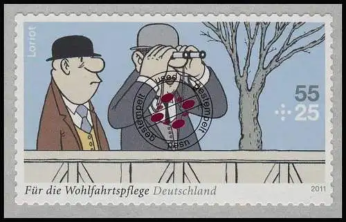 2843 Wofa Loriot Auf der Rennbahn SELBSTKLEBEND aus Rolle, gestempelt O