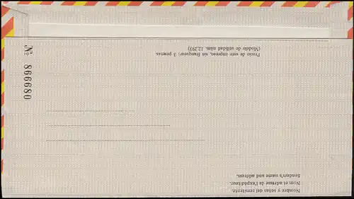Espagne Lettre postale par avion LF 124 cachet gratuit 4+16,00 Ptas. non utilisé, plié