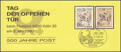 Bureau de poste 5000 Cologne 30 Journée portes ouvertes 1990, 500 ans Post, SSt KÖLN 5.5.90