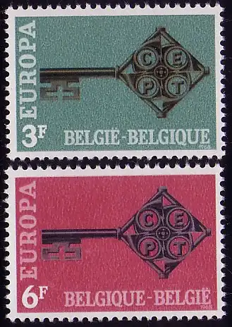 Union européenne 1968 Belgique 1511-1512, taux ** / NHM