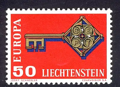 Europaunion 1968 Liechtenstein 495, Marke ** / MNH