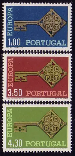 Europaunion 1968 Portugal 1051-1053, Satz ** / MNH