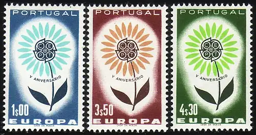 Europaunion 1964 Portugal 963-965, Satz ** / MNH