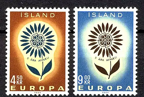 Europaunion 1964 Island 385-386, Satz ** / MNH
