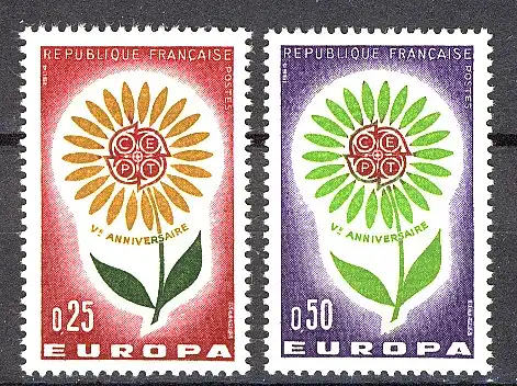 Europaunion 1964 Frankreich 1490-1491, Satz ** / MNH