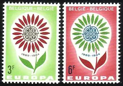 Union européenne 1964 Belgique 1358-1359, phrase ** / MNH