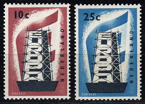 Union européenne 1956 Pays-Bas 683-684, taux ** / NH