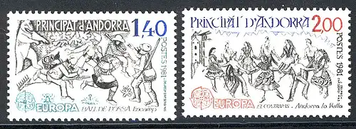 Europaunion 1981 Andorra (Französische Post) 313-314, Satz ** / MNH