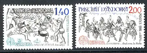 Union européenne 1981 Andorre (Post français) 313-314, phrase ** / MNH