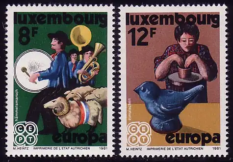 Europaunion 1981 Luxemburg 1031-1032, Satz ** / MNH