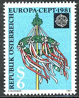 Union européenne 1981 Autriche 1671, marque ** / MNH