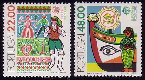 Union européenne 1981 Portugal 1531-1532, taux ** / NHM