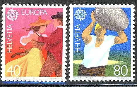 Union européenne 1981 Suisse 1197-1198, phrase ** / MNH
