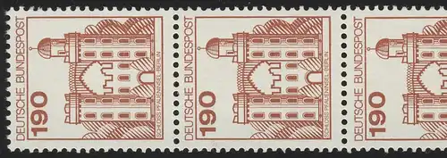 919 BuS vieux Fluo 190 Pf, bandes de 5 + n° **