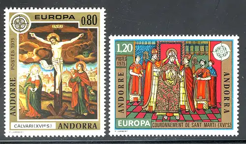 Europaunion 1975 Andorra (Französische Post) 264-265, Satz ** /MNH