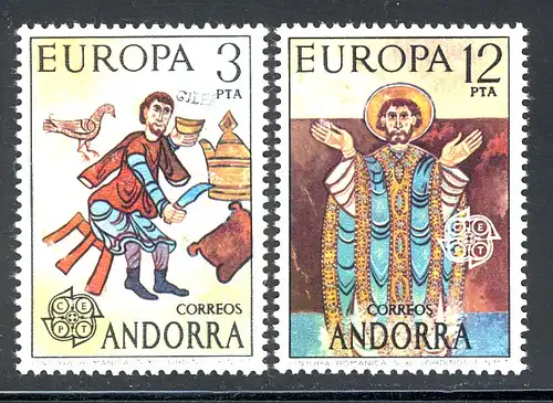 Union européenne 1975 Andorre (Post espagnol) 96-97, phrase ** / MNH