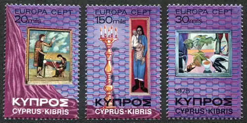 Europaunion 1975 Zypern 426-428, Satz ** / MNH