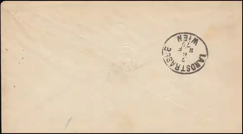 Autriche Enveloppe 60I Empereur Franz Joseph 5 Kr. BIAWIA 6.6.1879 vers WIENNE 7.6.