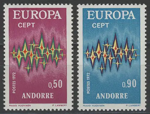 Europaunion 1972 Andorra (Französische Post) 238-239, Satz ** / MNH