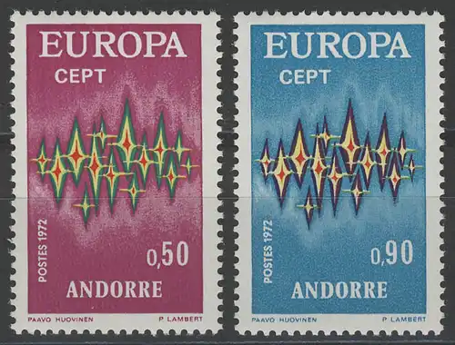 Union européenne 1972 Andorre (Post français) 238-239, phrase ** / MNH