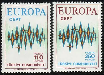 Union européenne 1972 Turquie 2253-2254, taux ** / NHM