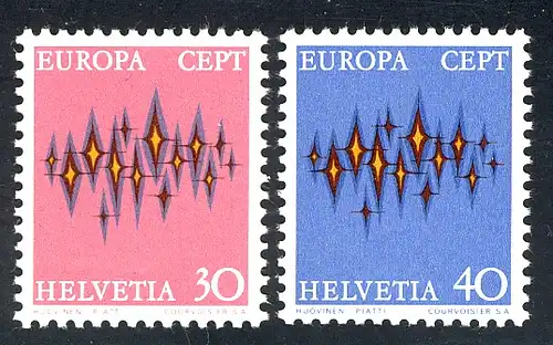 Union européenne 1972 Suisse 969-970, phrase ** / MNH