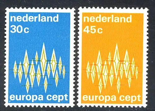 Europaunion 1972 Niederlande 987-988, Satz ** / MNH