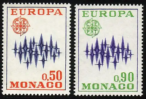Europaunion 1972 Monaco 1038-1039, Satz ** / MNH